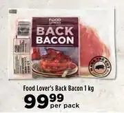 Food lover's back bacon-1kg per pack