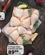 Food Lover's Market Free range chicken drumsticks and thighs-per kg offer