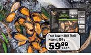 Food lover's half shell mussels-450g each