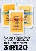 Food Lover's Market Food lover's cheddar, gouda, mozzarella or white cheddar-for 3 x 400g offer