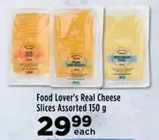 Food lover's real cheese slices assorted-150g each