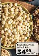 Food Lover's Market Macadamias, pecans or brazil nuts-per 100g offer