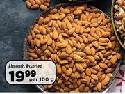 Almonds assorted-per 100g
