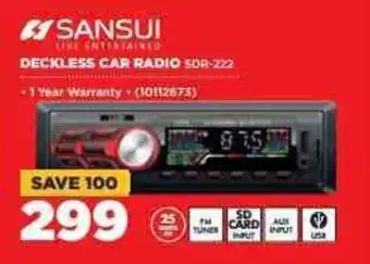 HiFi Corp Sansui - Deckless Car Radio - 10112673 offer