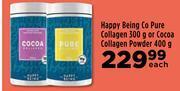 Happy being co pure collagen 300g or cocoa collagen powder 400g-each