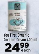 Food Lover's Market You first organic coconut cream-400ml offer