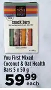 Food Lover's Market You first mixed coconut & oat health bars-5 x 50g offer