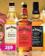 Game Jack daniels tennessee fire, honey or original whisky-750ml each offer