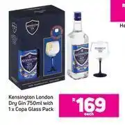 Game Kensington london dry gin 750ml with 1 x copa glass pack-each offer