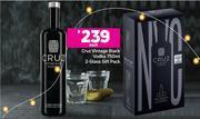 Cruz vintage black vodka 750ml, 2-glass gift pack- each