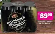 Game Windhoek draught cans-6 x 440ml offer