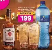 Jim beam kentucky straight bourbon whiskey 750ml plus valpre still water 1.5l-for both