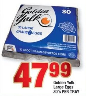 OK Foods Golden Yolk Large Eggs 30's per tray offer