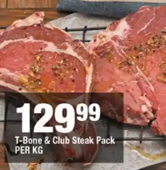 T-Bone & Club Steak Pack per kg