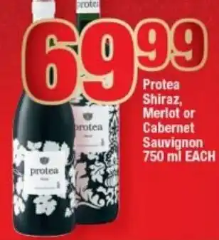 OK Foods Protea Shiraz, Merlot or Cabernet Sauvignon 750ml each offer