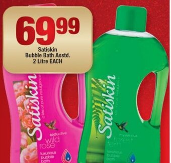 OK Foods Satiskin Bubble Bath asstd 2 litre offer