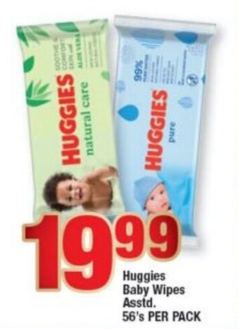 OK Foods Huggies Baby Wipes asstd 56's per pack offer