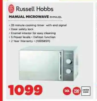 HiFi Corp Russell Hobbs - Manual Microwave - 10058511 offer
