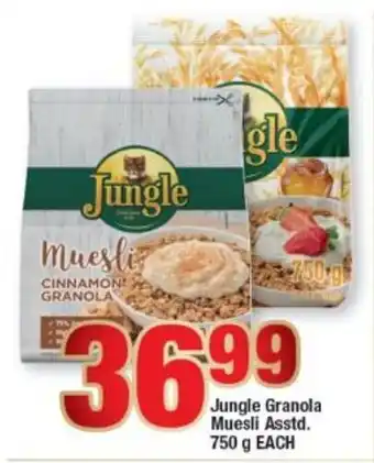 OK Foods Jungle Granola Muesli asstd 750g offer