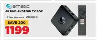 HiFi Corp ematic - 4K Android TV Box - 10132013 offer
