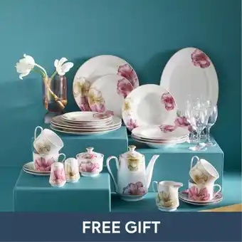 HomeChoice Rosy 33-piece luxury dinner set offer