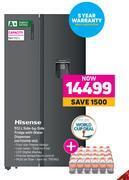 Game Hisense 512l side by side fridge with water dispenser h670smib-wd offer