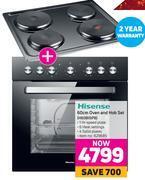 Game Hisense 60cm oven and hob set h60bispb offer