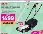 Game Ryobi 1200w electric lawnmower plus 310w electric line trimmer combo offer