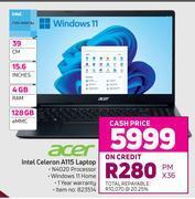 Game Acer 39cm intel celeron a115 laptop offer