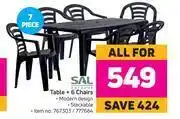 Game Sal table + 6 chairs-all for offer