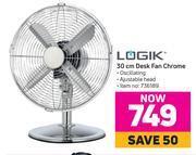 Game Logik 30cm desk fan chrome offer