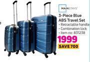 Game Mainstays 3 piece blue abs travel set offer