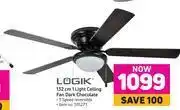 Game Logik 132cm 1 light ceiling fan dark chocolate offer