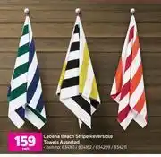 Game Cabana beach stripe reversible towels assorted-each offer