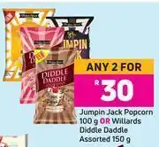 Game Jumpin jack popcorn 100 g or willards diddle daddle assorted 150g- for any 2 offer