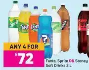 Game Fanta, sprite or stoney soft drinks-for any 4 x 2ltr offer