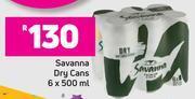 Savanna dry cans- 6 x 500ml