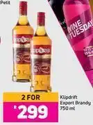 Game Klipdrift export brandy-for 2 x 750ml offer