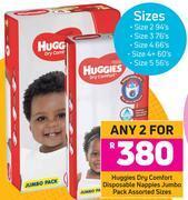 Game Huggies dry comfort disposable nappies jumbo pack (assorted sizes)- for any 2 offer