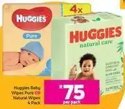 Game Huggies baby wipes pure or natural wipes (4 pack)- per pack offer