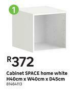 Space Cabinet Home (White) H40cm x W40cm x D45cm