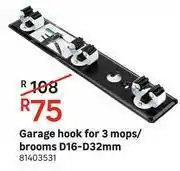 Leroy Merlin Garage Hook For 3 Mops/Brooms D16-D32mm offer