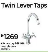 Leroy Merlin Delinia Nosu Chrome Twin Lever Kitchen Tap offer
