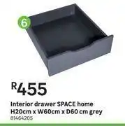 Space Home Interior Drawer (Grey) H20cm x W60cm x D60cm