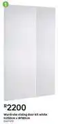Wardrobe Sliding Door Kit (White) H250cm x W180cm