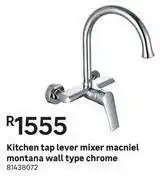 Leroy Merlin Macniel Montana Wall Type Chrome Kitchen Tap Lever Mixer offer