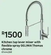 Leroy Merlin Delinia Thomas Chrome Chef Kitchen Tap Lever Mixer With Flexible Spray offer