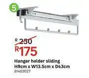 Leroy Merlin Hanger Holder Sliding H9cm x W13.5cm x D43cm offer