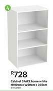 Space Home White Cabinet H100cm x W60cm x D45cm