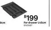 Leroy Merlin Cutlery Tray Plastic Dak Grey For Drawer L45cm offer